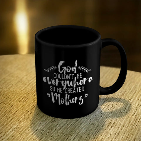 Image of Ceramic Coffee Mug Black God Created Mothers