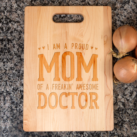 Image of Proud Mom Personalized Maple Cutting Board