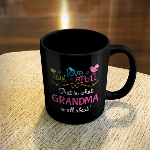 Image of Personalized Ceramic Coffee Mug Black Love Hug Spoil