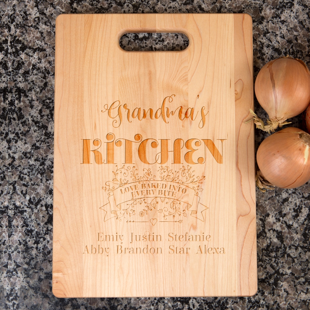 Love Baked Into Every Bite Personalized Maple Cutting Board