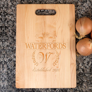 Surname Laurel Personalized Maple Cutting Board