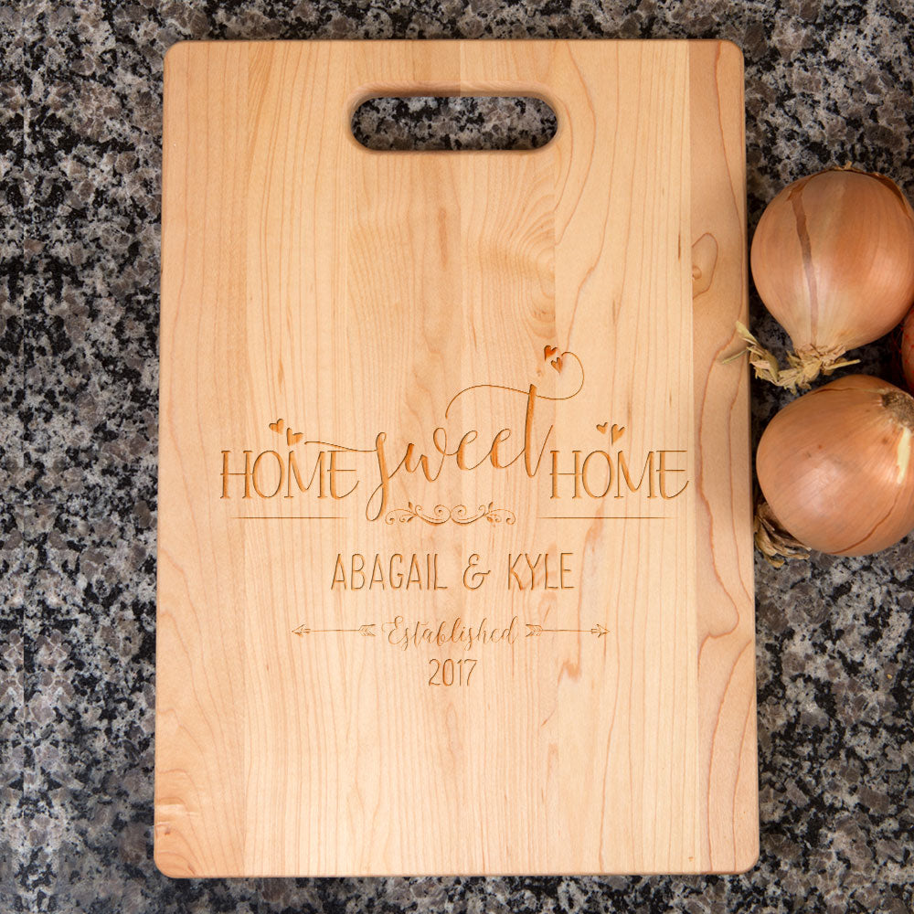 Home Sweet Home Personalized Maple Cutting Board
