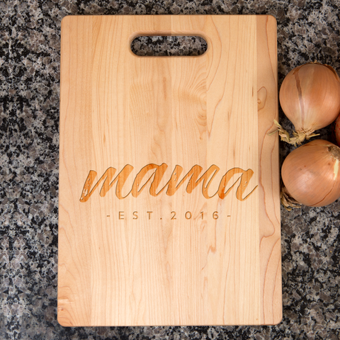 Image of Mama Est Personalized Maple Cutting Board