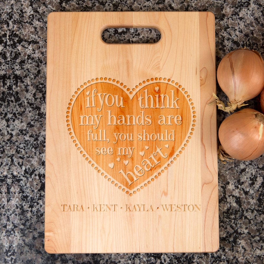 Full Heart Personalized Maple Cutting Board