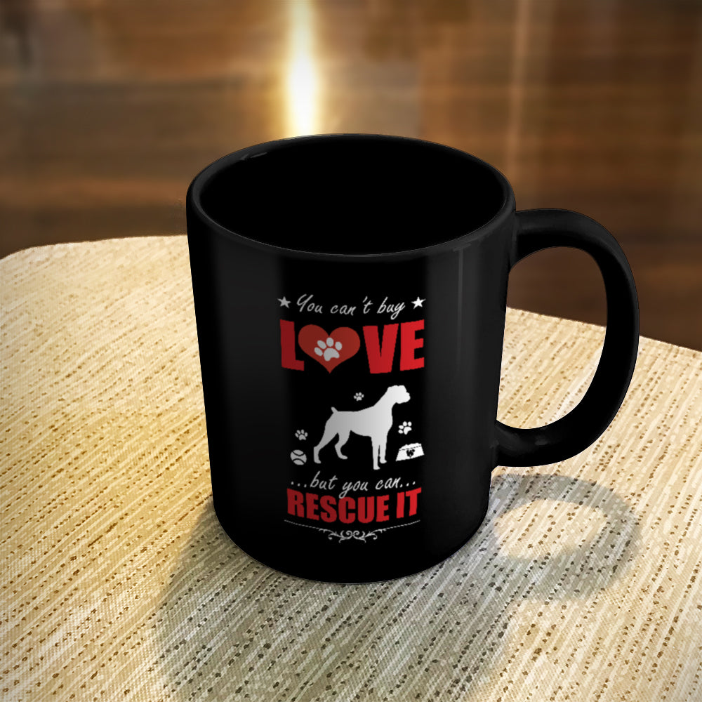 Ceramic Coffee Mug Black Rescue Dog