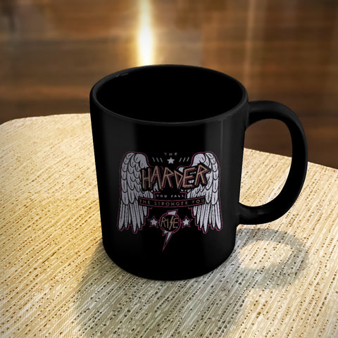 Image of Ceramic Coffee Mug Black The Harder You Fall The Stronger you Rise