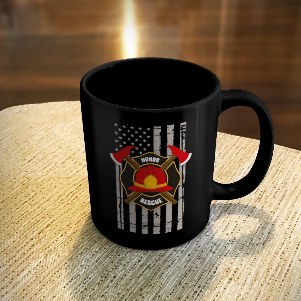 Ceramic Coffee Mug Black Honor Rescue