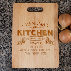 Love Baked Into Every Bite Personalized Cutting Board