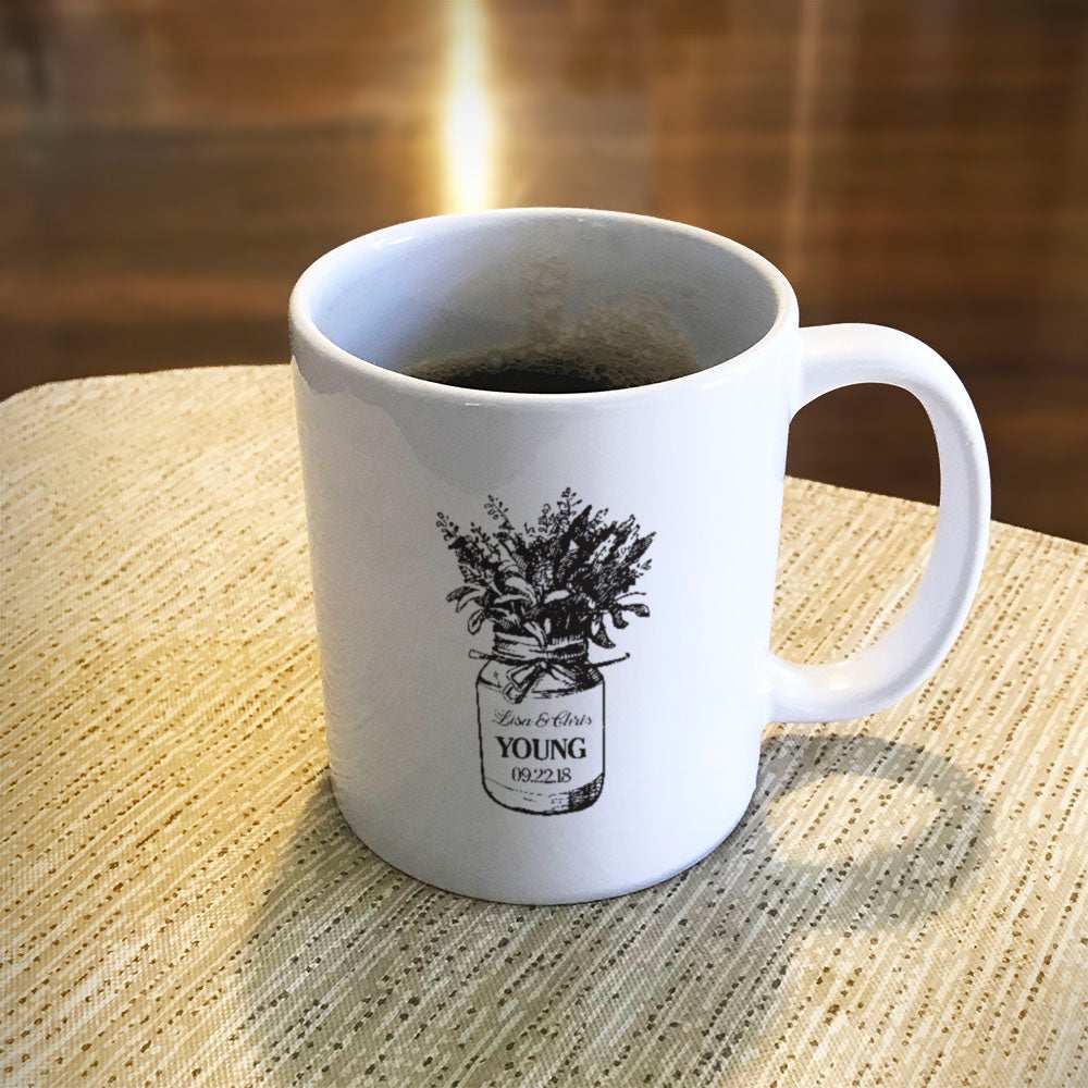 Personalized Ceramic Coffee Mug Mason Jar