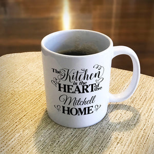 Personalized Ceramic Coffee Mug Kitchen Heart of Home