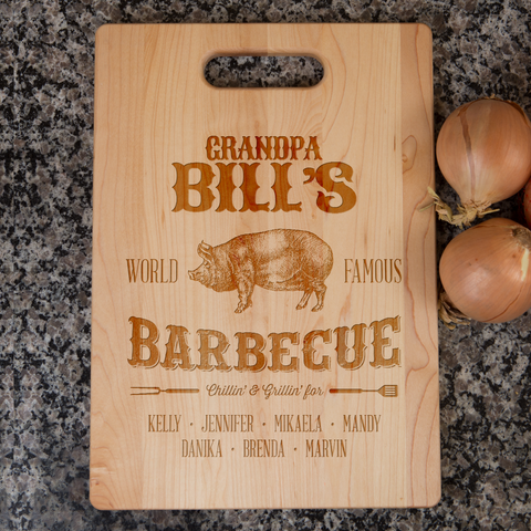 Image of Grandpa's Barbecue Personalized Cutting Board