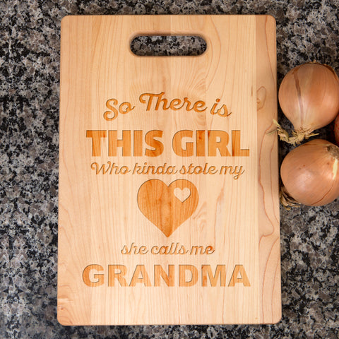 Image of So There Is This Girl Personalized Maple Cutting Board