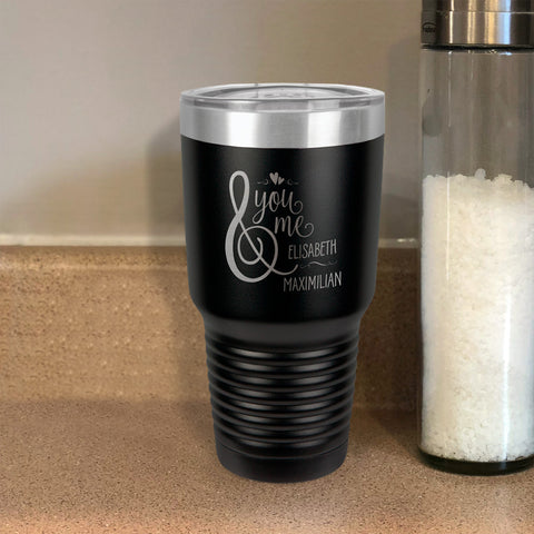 Image of Personalized Stainless Steel Tumbler You And Me Couple
