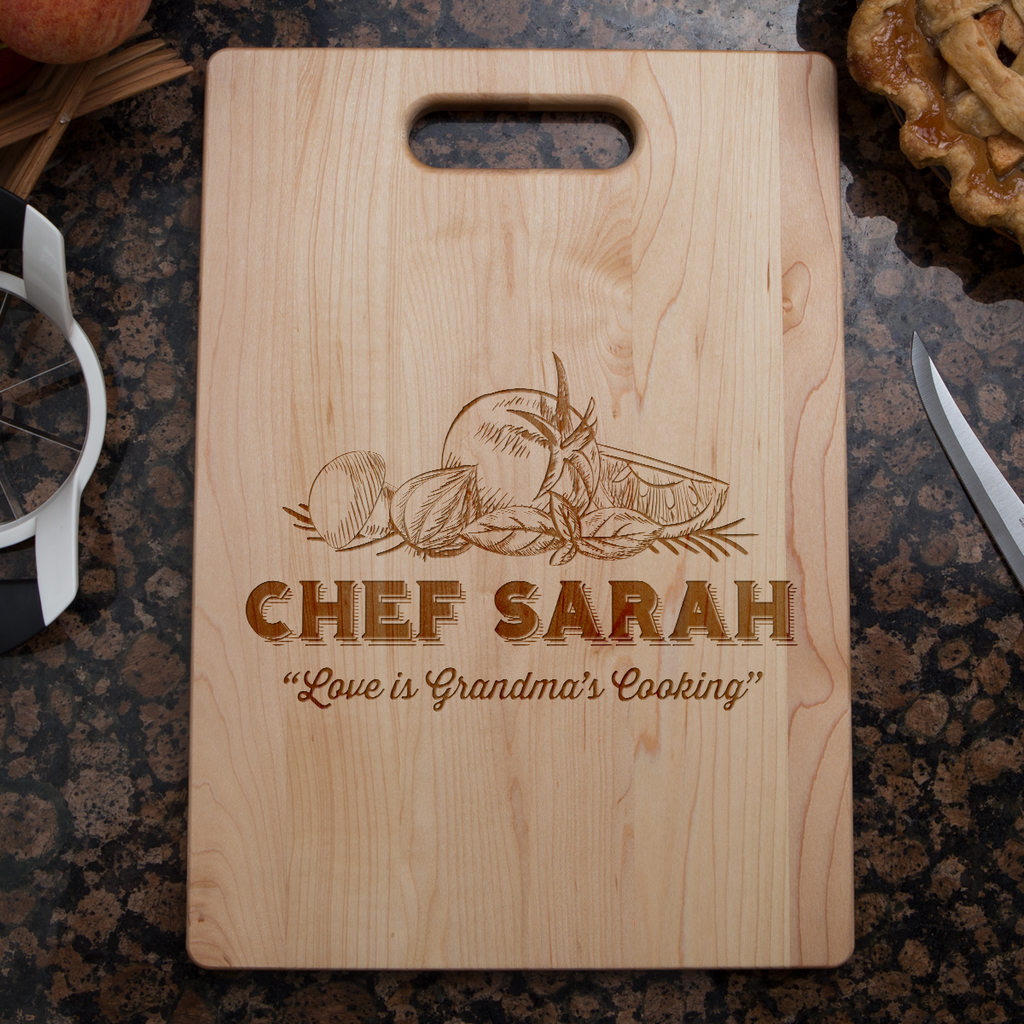 Love is Grandma's Cooking Personalized Cutting Board