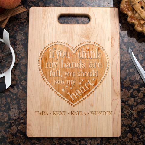 Full Heart Personalized Maple Cutting Board