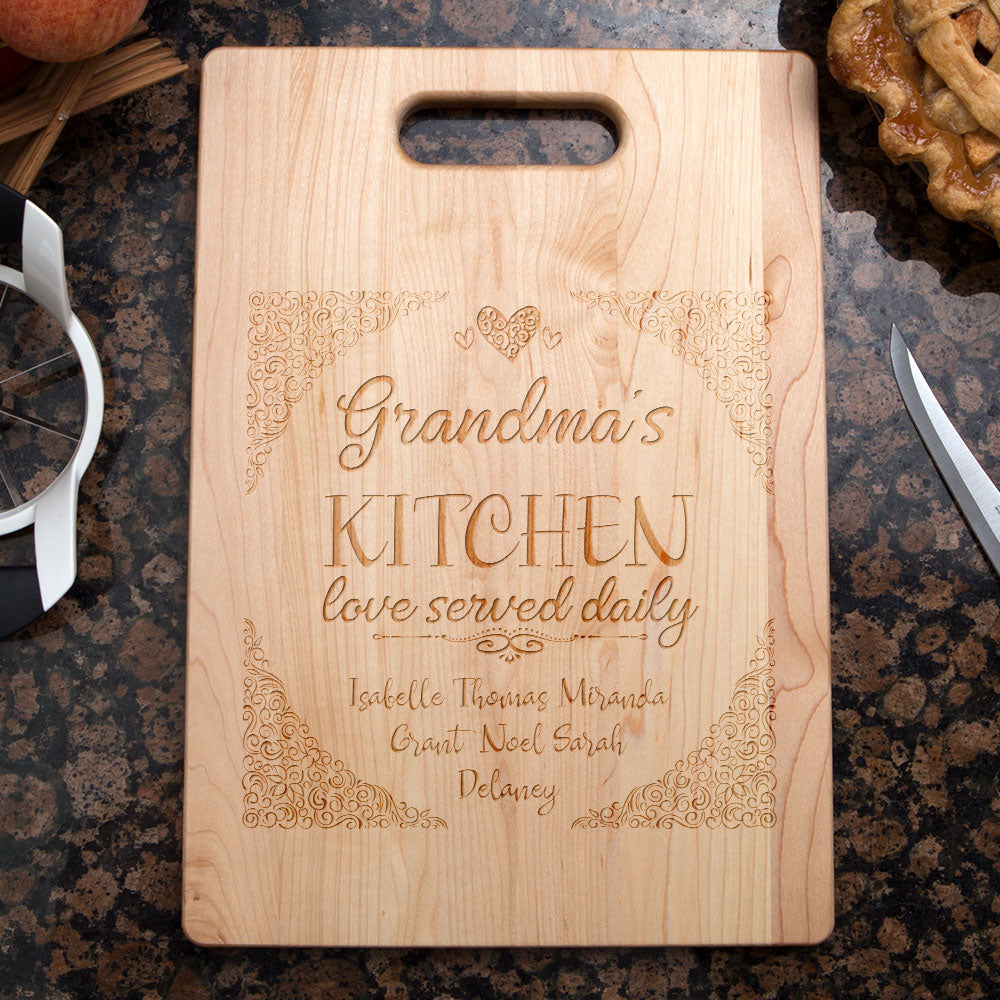 Love Served Daily Personalized Maple Cutting Board