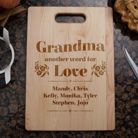 Image of Grandma Another Word For Love Personalized Cutting Board
