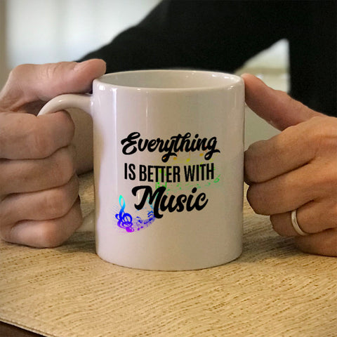 Image of Better With Music Ceramic Coffee Mug