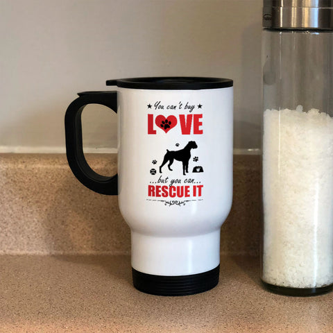 Image of Metal Coffee and Tea Travel Mug Rescue Dog