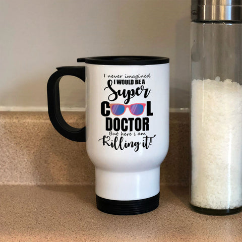 Image of Personalized Metal Coffee and Tea Travel Mug A Super Cool Professional