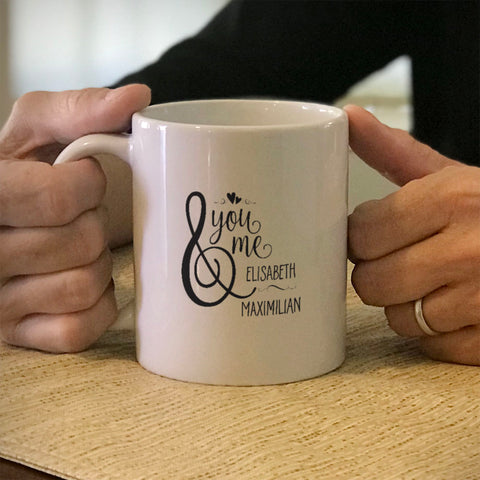Image of You And Me Personalized Ceramic Coffee Mug