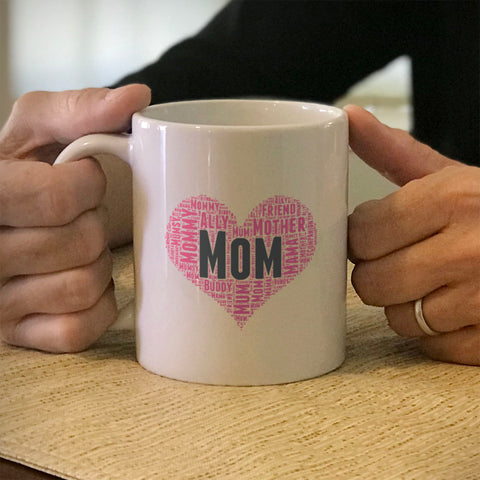 Image of Mom Heart Ceramic Coffee Mug