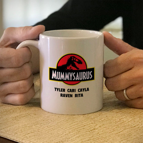 Image of Mummysaurus Personalized Ceramic Coffee Mug
