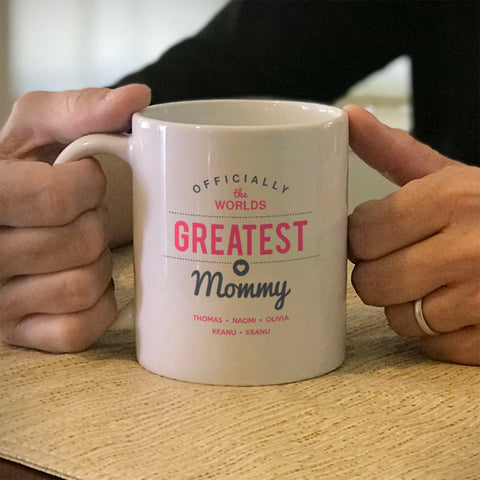 Image of Worlds Greatest Mommy Personalized Ceramic Coffee Mug