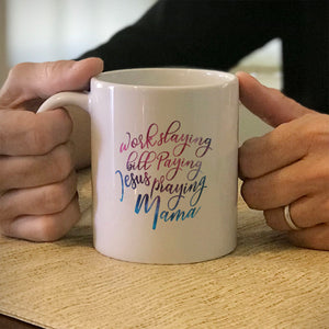 Jesus Praying Mama Ceramic Coffee Mug