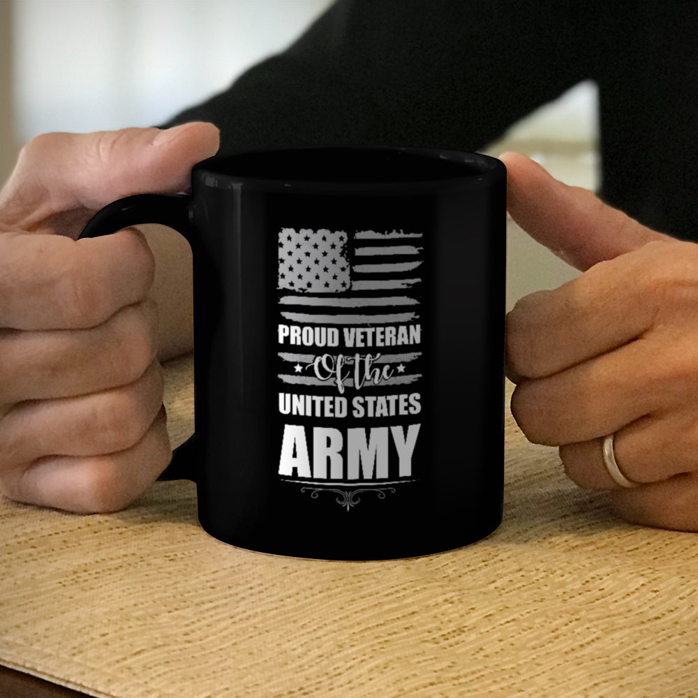 Ceramic Coffee Mug Black Proud Veteran of the United States