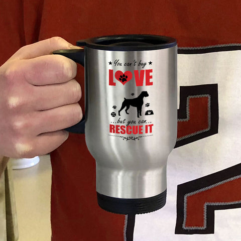 Image of Metal Coffee and Tea Travel Mug Rescue Dog