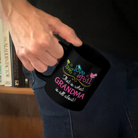 Image of Personalized Ceramic Coffee Mug Black Love Hug Spoil