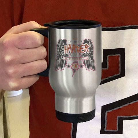 Image of Metal Coffee and Tea Travel Mug The Harder You Fall The Stronger you Rise