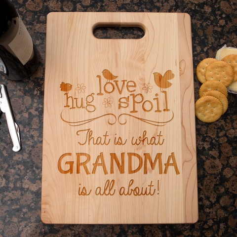 Image of Love Hug Spoil Personalized Maple Cutting Board