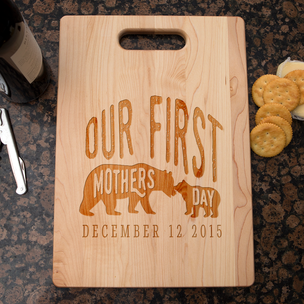 First Mothers Day Personalized Maple Cutting Board