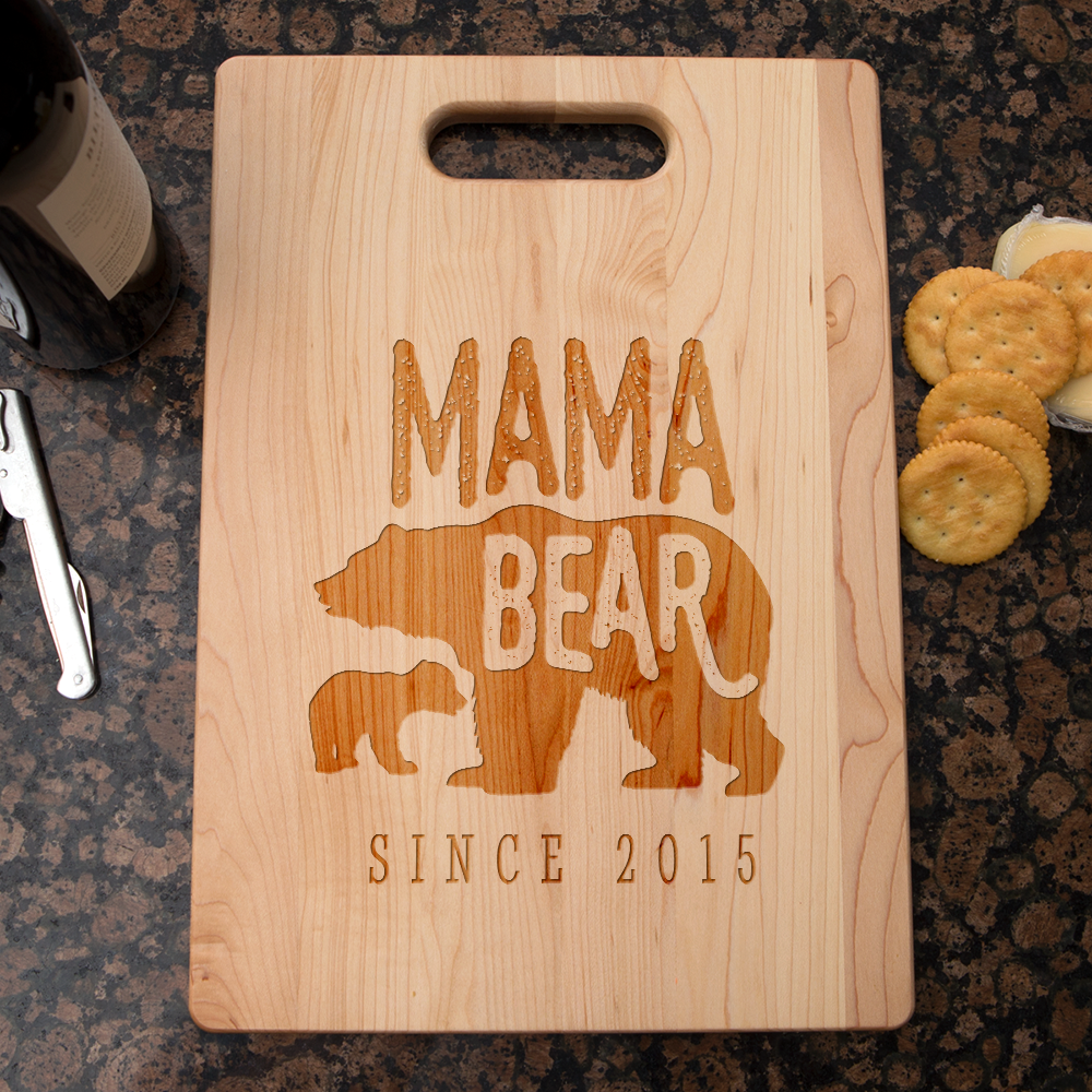 Mama Bear Personalized Maple Cutting Board