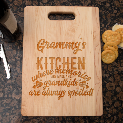 Image of Kitchen Where Memories are Made Personalized Maple Cutting Board
