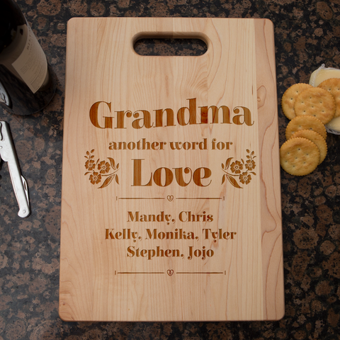 Image of Grandma Another Word For Love Personalized Cutting Board