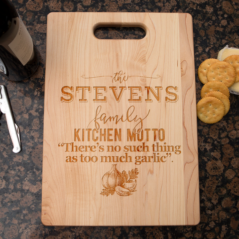 Image of Family Motto Personalized Maple Cutting Board