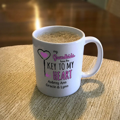 Image of Key To My Heart Personalized Ceramic Coffee Mug