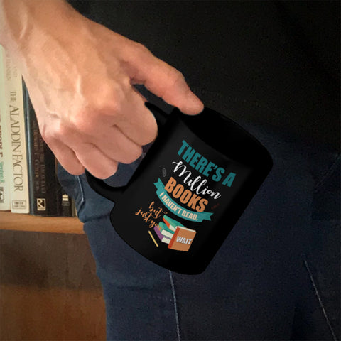 Image of Ceramic Coffee Mug Black Million Books