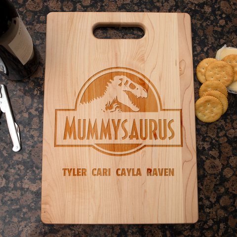 Image of Mummysaurus Personalized Maple Cutting Board