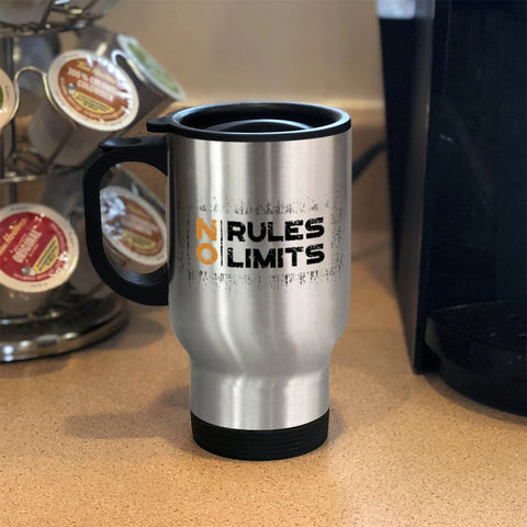 Image of Metal Coffee and Tea Travel Mug No Rules No Limits
