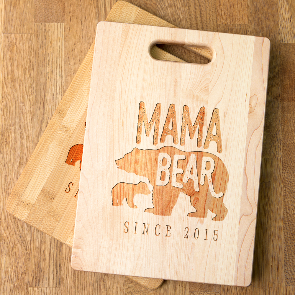 Mama Bear Personalized Maple Cutting Board