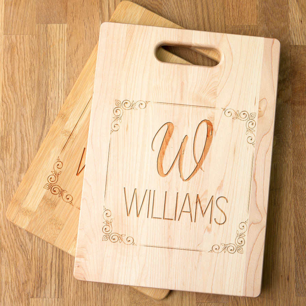 Framed Surname Personalized Maple Cutting Board