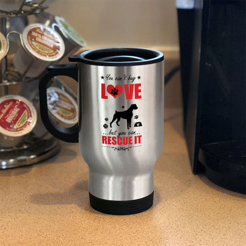 Image of Metal Coffee and Tea Travel Mug Rescue Dog