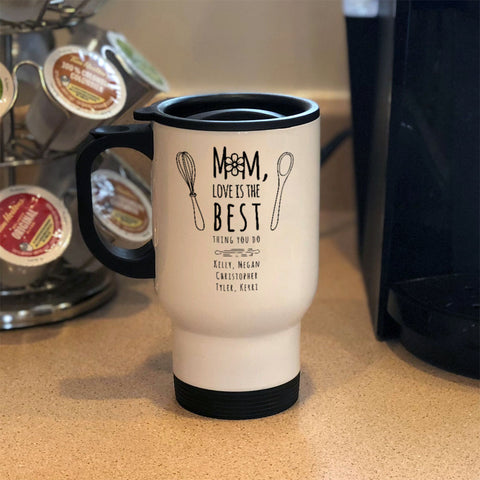 Image of Metal Coffee and Tea Travel Mug Love Is The Best Mom