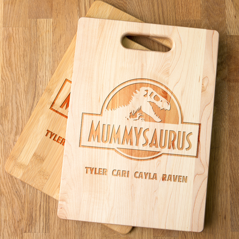 Mummysaurus Personalized Maple Cutting Board