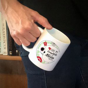 Personalized Ceramic Coffee Mug Love My Grandkids Sugar Skull