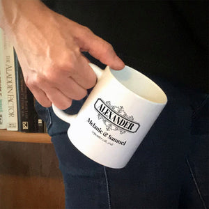 Personalized Ceramic Coffee Mug Surname Reversed